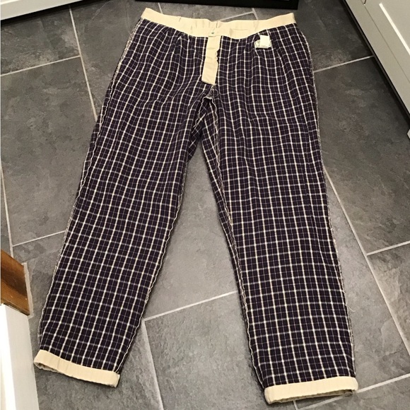 Vintage LL Bean Mens Flannel Lined Pants Size 42x34 Pleated Khakis Straight Leg - Picture 12 of 16